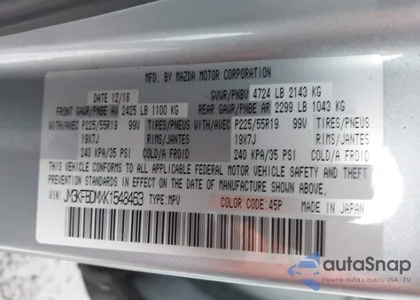 2019 Mazda Cx-5 Grand Touring z USA, uszkodzony, nr VIN JM3KFBDMXK1548463